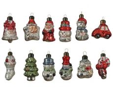 Ornament glas kerstmannen D 5 H 8cm rood