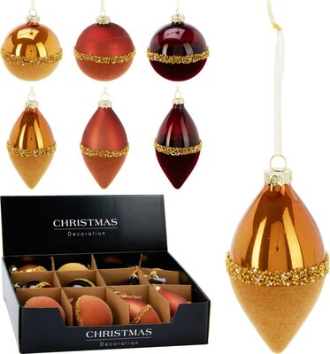 ornament glas, per stuk