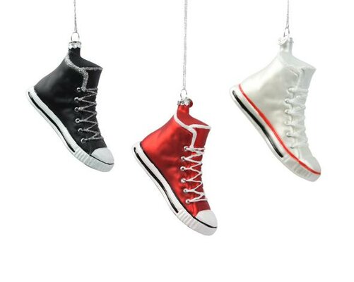 Ornament glas, Schoen, L 4,3 cm, per stuk