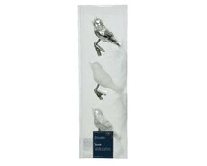 Ornament glas, Vogel, 3 stuks, Zilver