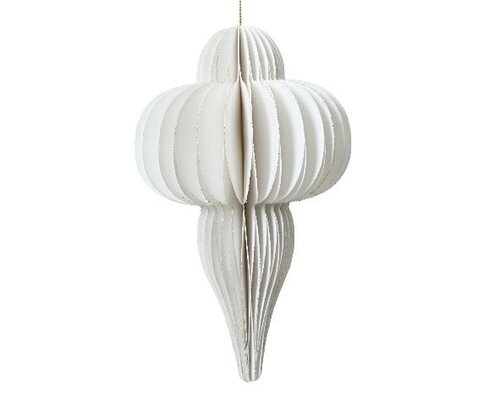 Ornament papier, H 40 cm, Wit