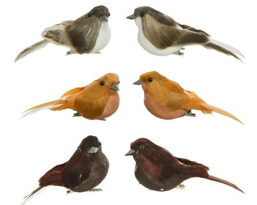 Ornament vogel, H 4 cm, verpakt per 2 stuks