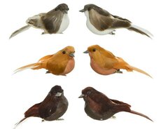 Ornament vogel, H 4 cm, verpakt per 2 stuks