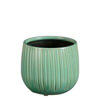 Pablo pot rond turkoois ribble - H12 x Ø14 cm