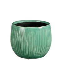 Pablo pot rond turkoois ribble - H14 x Ø16 cm