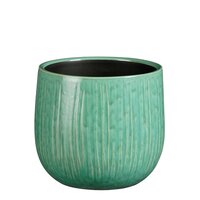 Pablo pot rond turkoois ribble - H16 x Ø18 cm