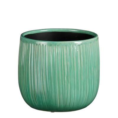 Pablo pot rond turkoois ribble - H19 x Ø21 cm