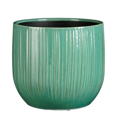 Pablo pot rond turkoois ribble - H25 x Ø29 cm
