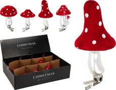 paddestoel glas op clip 10cm, per stuk - afbeelding 2