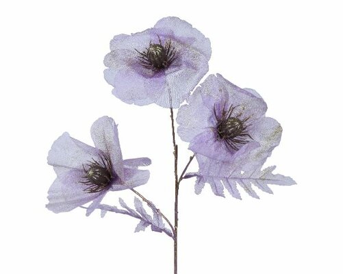 Papaver op steel, H 76 cm - afbeelding 1