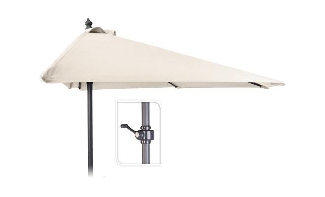 talent Pest schuif PARASOL HALF ROND DIA250CM creme - Tuincentrum Bull