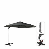 parasol roma rond 300 cm donker grijs - afbeelding 2