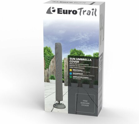 Parasolhoes ca 240x45cm grijs