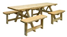 Picknicktafel Family, bladmaat 70 x 240 cm, groen geïmpregneerd.