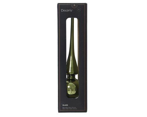 Piek glas shiny, dennengroen, Ø 6 cm x H 26 cm