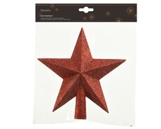 Piek kunststof, glitter, H 19 cm, Kerstrood - afbeelding 5
