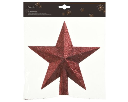 Piek kunststof, glitter, H 19 cm, Ossenbloed
