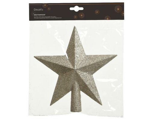 Piek kunststof, glitter, H 19 cm, Parel - afbeelding 1