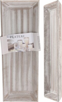 plateau hout 40x14x2.5cm whitewash - afbeelding 1