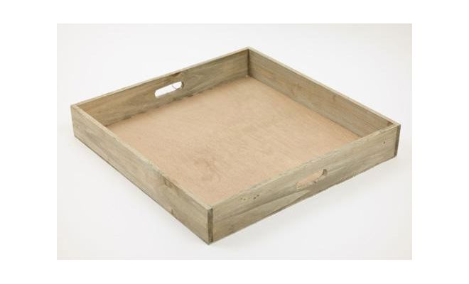 Plateau, hout, l 39 cm, b 39 cm, h 6 cm - afbeelding 1