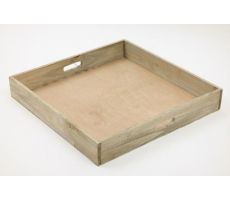 Plateau, hout, l 39 cm, b 39 cm, h 6 cm - afbeelding 1