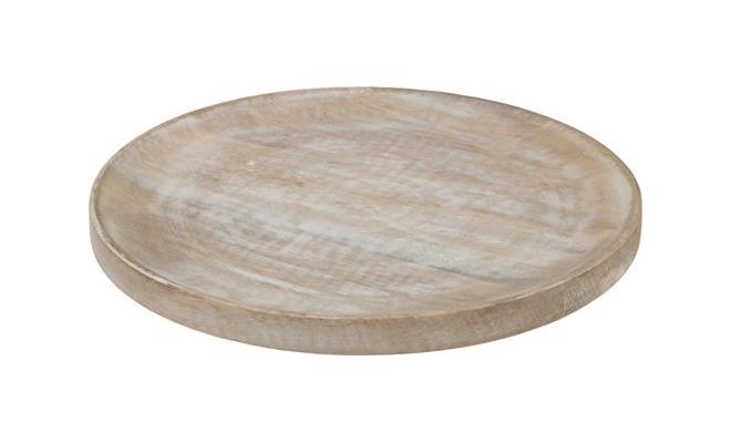 Plateau, hout, wit, 40 cm - afbeelding 1