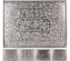 Plateau, metaal, zilver, l 29 cm, b 39 cm, meerdere variaties