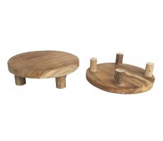 Plateau teak naturel d40h9cm