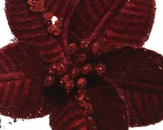 Poinsettia polyester fluweel, D 10 cm - afbeelding 5