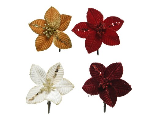 Poinsettia clip, D 10 cm, per stuk - afbeelding 1
