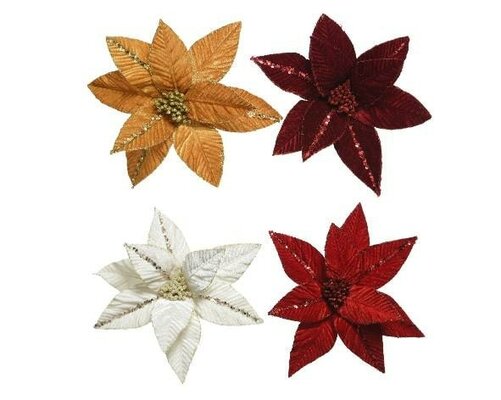 Poinsettia clip, D 10 cm, per stuk - afbeelding 1