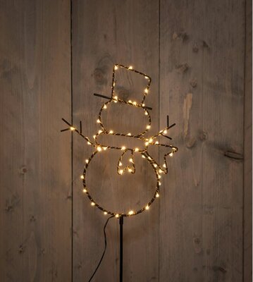 tuinsteker sneeuwpop met verlichting 100 cm