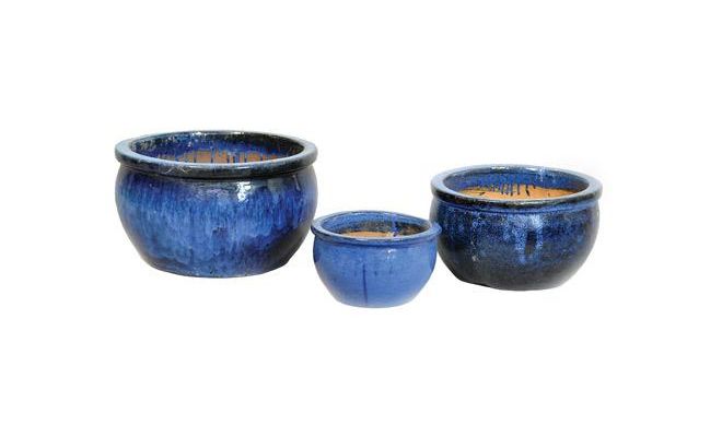 Pot, bavaria, blauw, b 36 cm, h 24 cm, Mega Collections - afbeelding 1