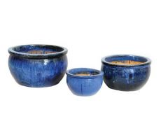Pot, bavaria, blauw, b 47 cm, h 28 cm, Mega Collections - afbeelding 1