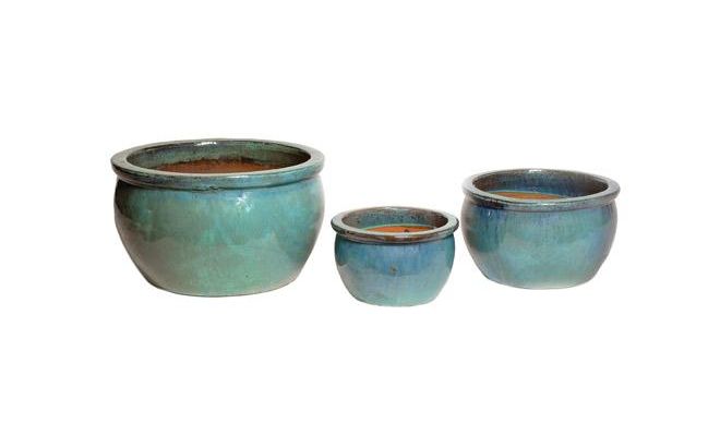 Pot, bavaria, celadon, b 47 cm, h 28 cm, Mega Collections - afbeelding 1