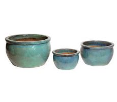 Pot, bavaria, celadon, b 47 cm, h 28 cm, Mega Collections - afbeelding 2