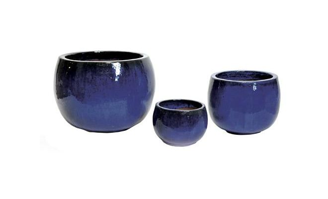 Pot, blauw, b 53 cm, h 28 cm, Mega Collections - afbeelding 1