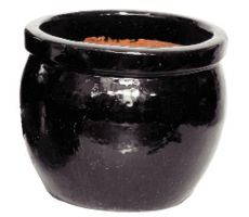Pot, delta, zwart, d 38 cm, h 31 cm, Mega Collections - afbeelding 2