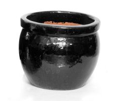 Pot, delta, zwart, d 38 cm, h 31 cm, Mega Collections - afbeelding 3