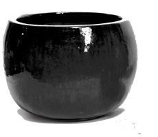 Pot, egg, zwart, b 37 cm, h 28 cm, Mega Collections - afbeelding 1