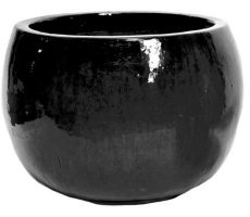 Pot, egg, zwart, b 37 cm, h 28 cm, Mega Collections - afbeelding 3
