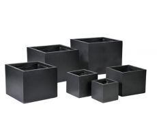 Pot, kubus, antraciet, l 65 cm, b 65 cm, h 53 cm, Mega Ceramics - afbeelding 1
