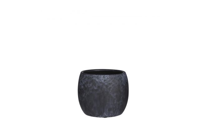 Pot, lester, zwart, b 16 cm, h 14 cm