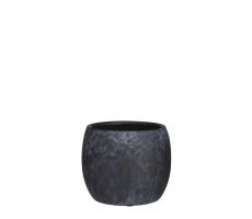 Pot, lester, zwart, b 16 cm, h 14 cm