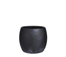 Pot, lester, zwart, b 20 cm, h 18 cm