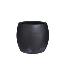 Pot, lester, zwart, b 24 cm, h 22 cm