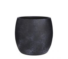 Pot, lester, zwart, b 28 cm, h 26 cm