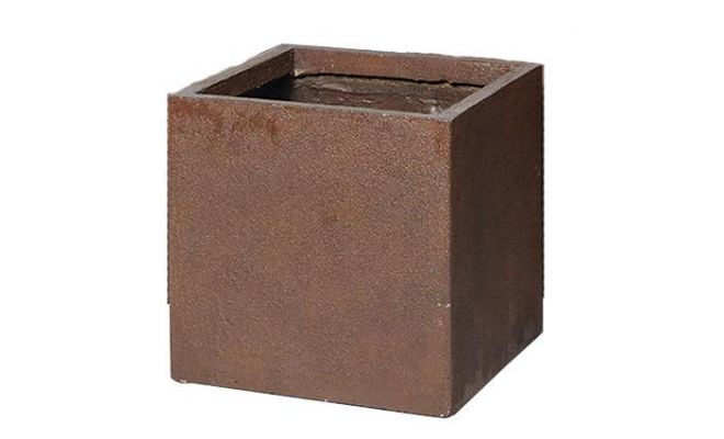 Pot, texas, kubus, rust, l 44 cm, b 44 cm, h 38 cm, Mega Ceramics - afbeelding 1
