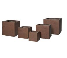 Pot, texas, kubus, rust, l 44 cm, b 44 cm, h 38 cm, Mega Ceramics - afbeelding 2