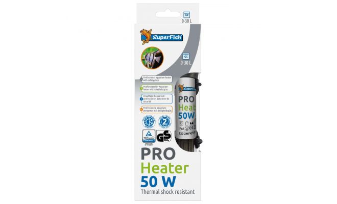 Pro heater, 50w, 0-30 liter, 17 cm, Superfish